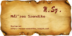 Mózes Szendike névjegykártya
